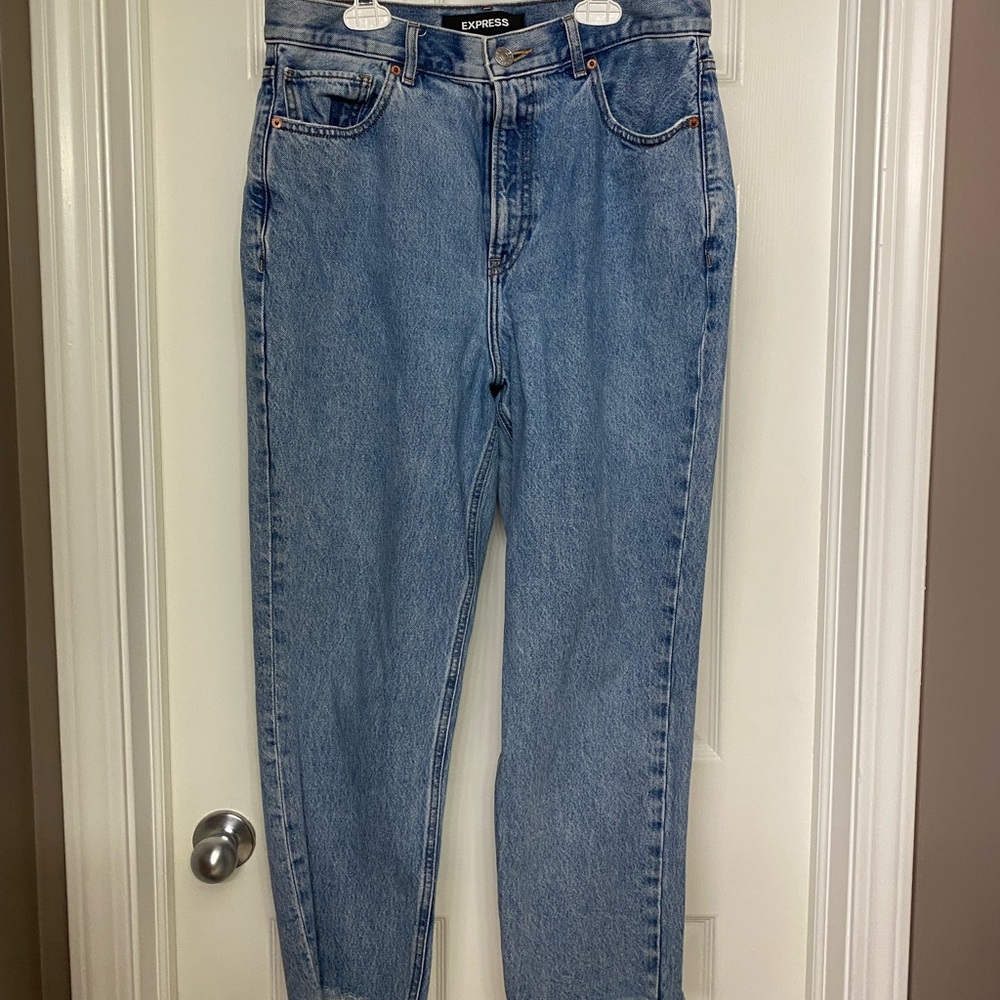 Express Women's Light Blue High Rise Jeans